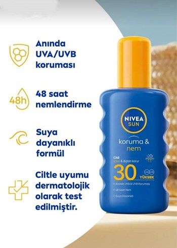 Nivea Nivea SPF30 Güneş Koruyucu ve Nemlendirici 200 ml