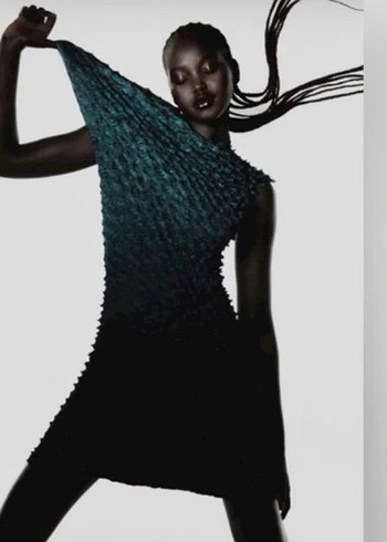 Turkuaz Örgü Midi Elbise - Görsel 2