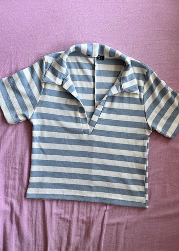 polo tişört Mavi Çizgili Kız Tişört