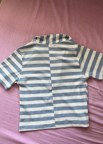 m Beden polo tişört Mavi Çizgili Kız Tişört
