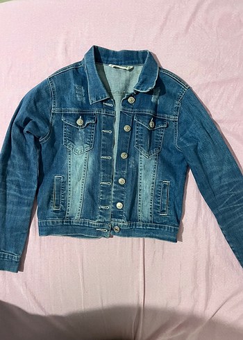 kot ceket Düğmeli Mavi Kadın Denim Ceket