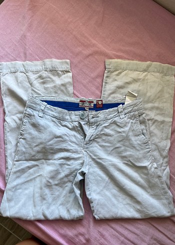 Kadın Buz mavisi Bol Kesim Denim Pantolon