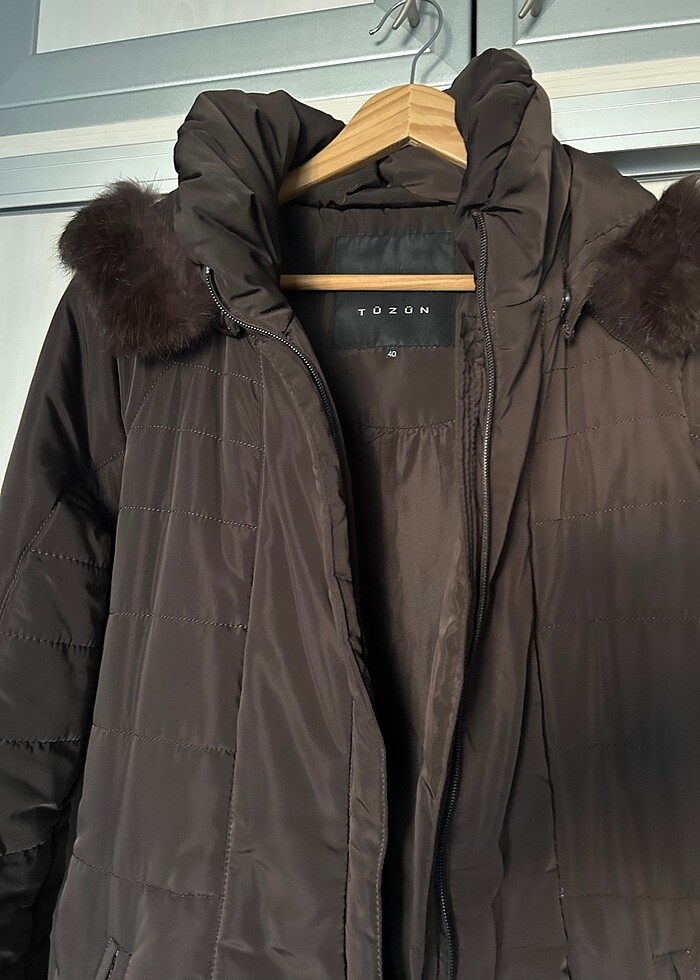 TÜZÜN kahverengi uzun mont - Görsel 2