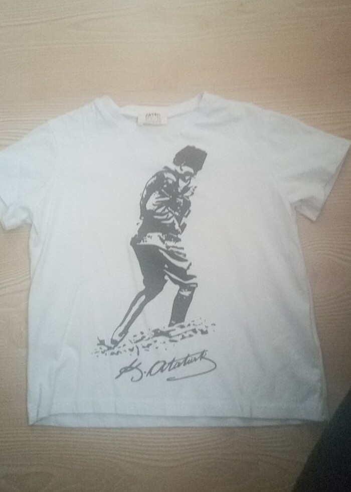 4 5 yaş  Atatürk baskılı cocuk  thsırt  - Görsel 3