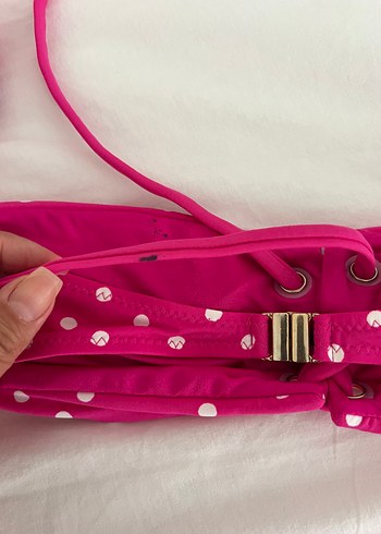 Pierre Cardin Puantiye Desenli Düğmeli Pembe Bikini