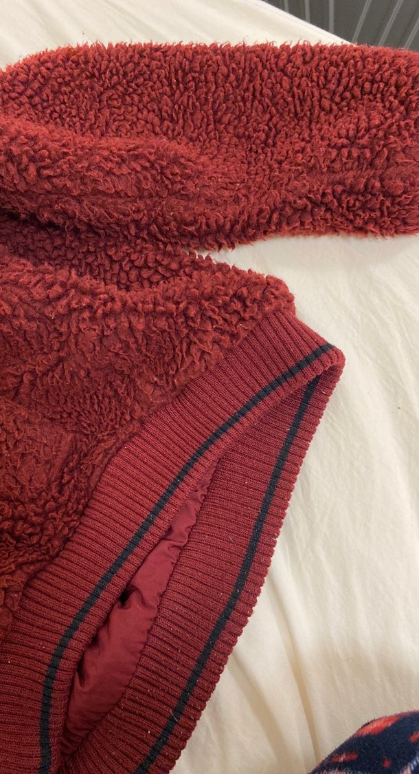 Bordo Kürklü Sokak Stili Kadın Ceket - Görsel 4