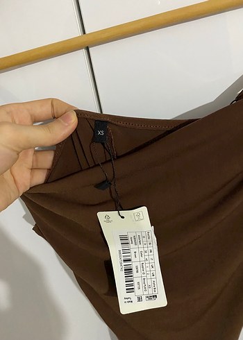 Trendyol & Milla Straplez Kahverengi Midi Kalem Elbise