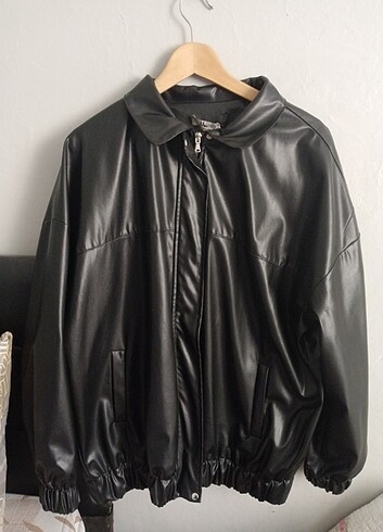 Unisex oversize deri ceket 