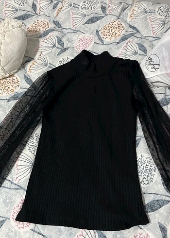 Uzun kollu siyah bluz - Görsel 4
