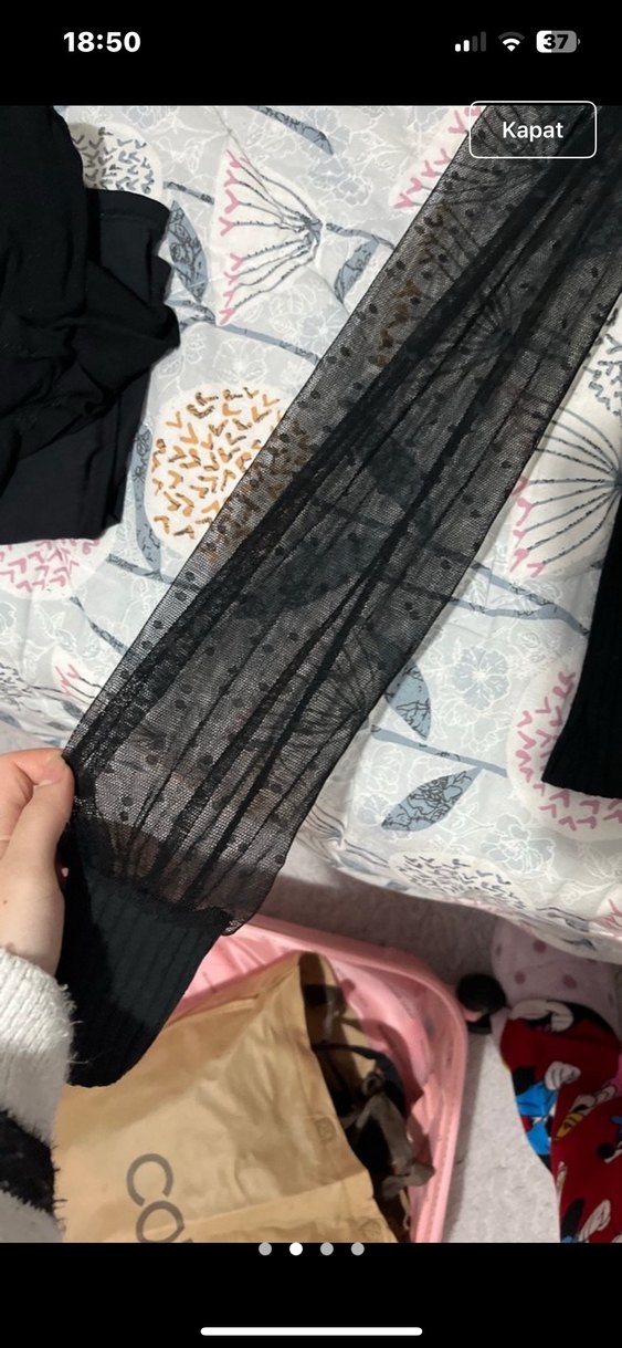 Uzun kollu siyah bluz - Görsel 5