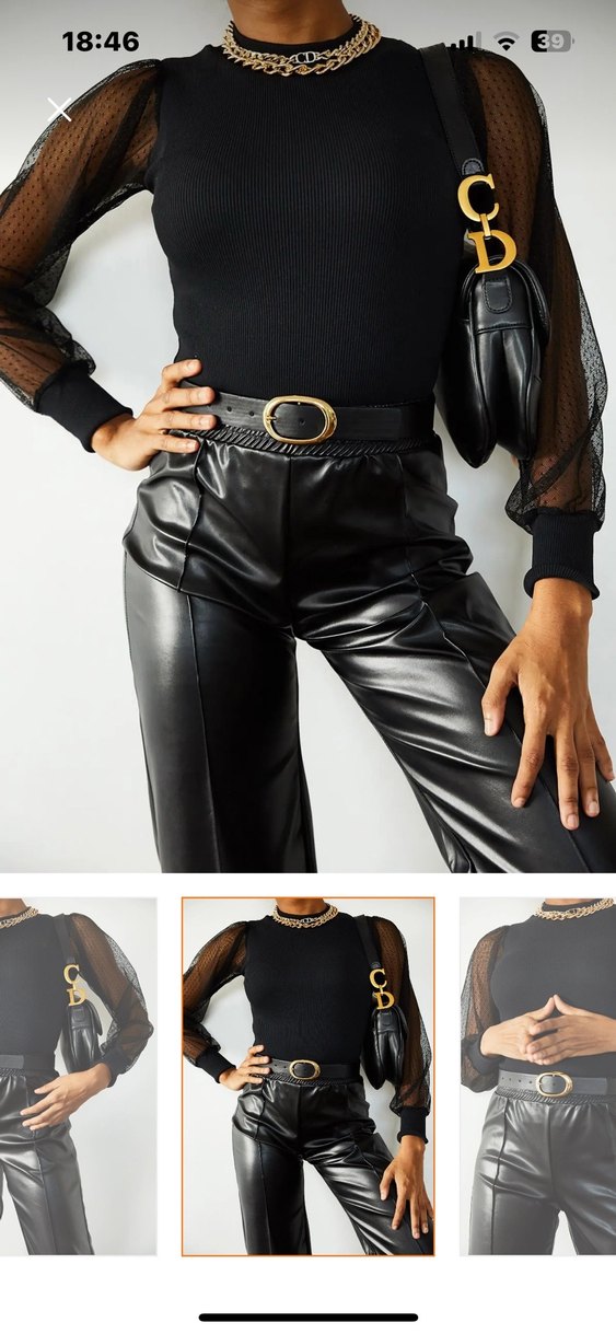 Uzun kollu siyah bluz - Görsel 2