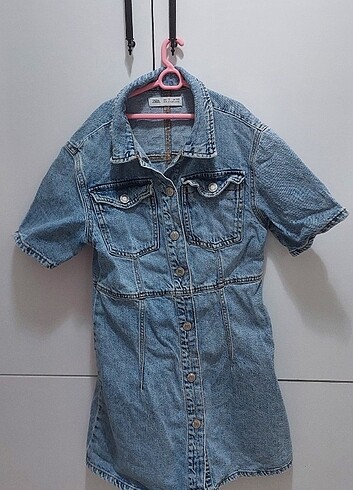 Zara 10 yaş kot elbise çıt çıt düğmeli