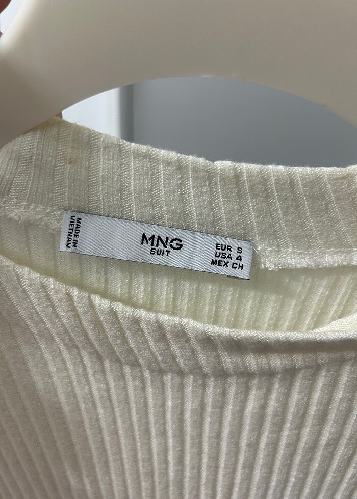 Mango siyah beyaz triko elbise - Görsel 2