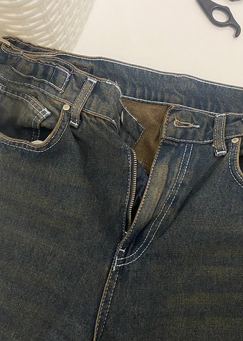 Trendyolmilla Koyu Mavi Yıkama Efektli Bol Kesim Yüksek Bel Jean - Görsel 2