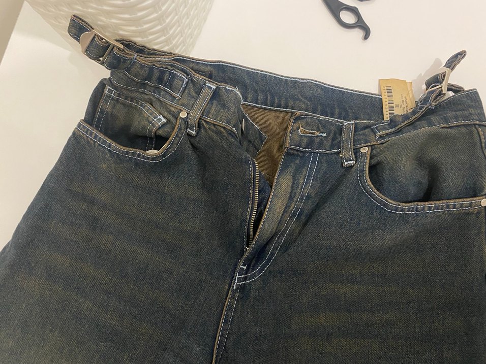 Trendyolmilla Koyu Mavi Yıkama Efektli Bol Kesim Yüksek Bel Jean - Görsel 2