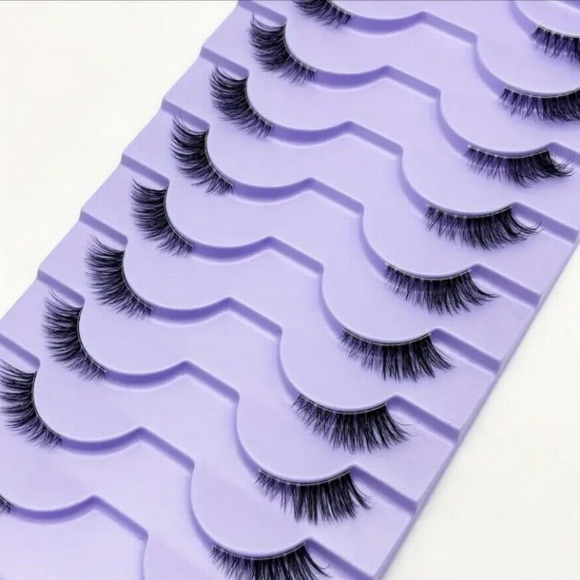 10 Çift Doğal Kedi Gözü Temu Takma Kirpik - Görsel 4