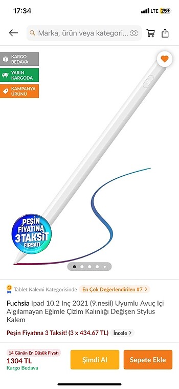 Fuchsia İpad 9.nesil uyumlu kalem