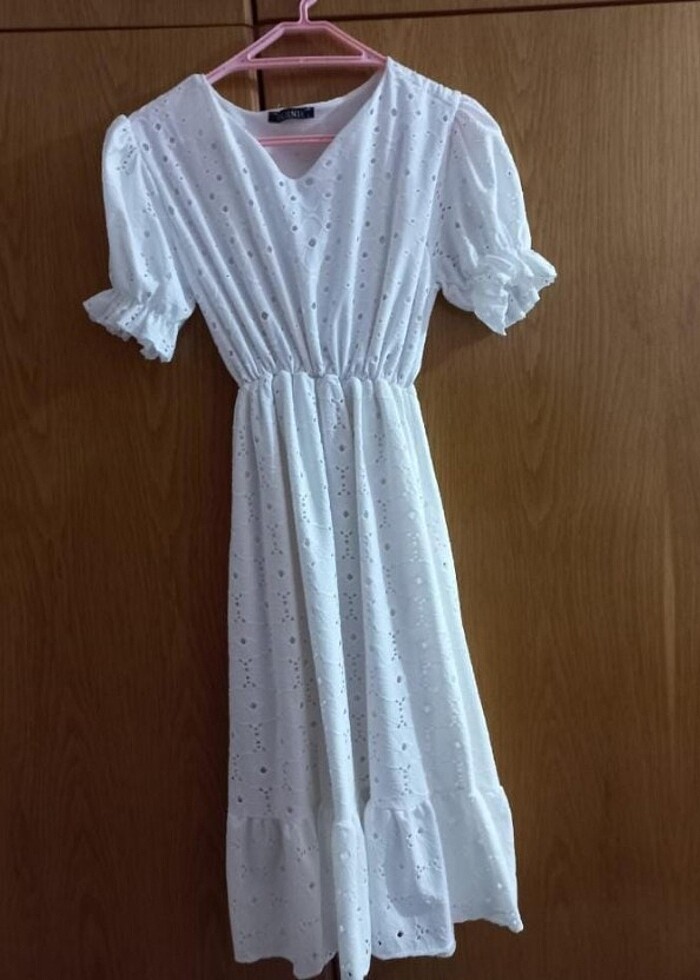 Beyaz Fisto Elbise - Görsel 2