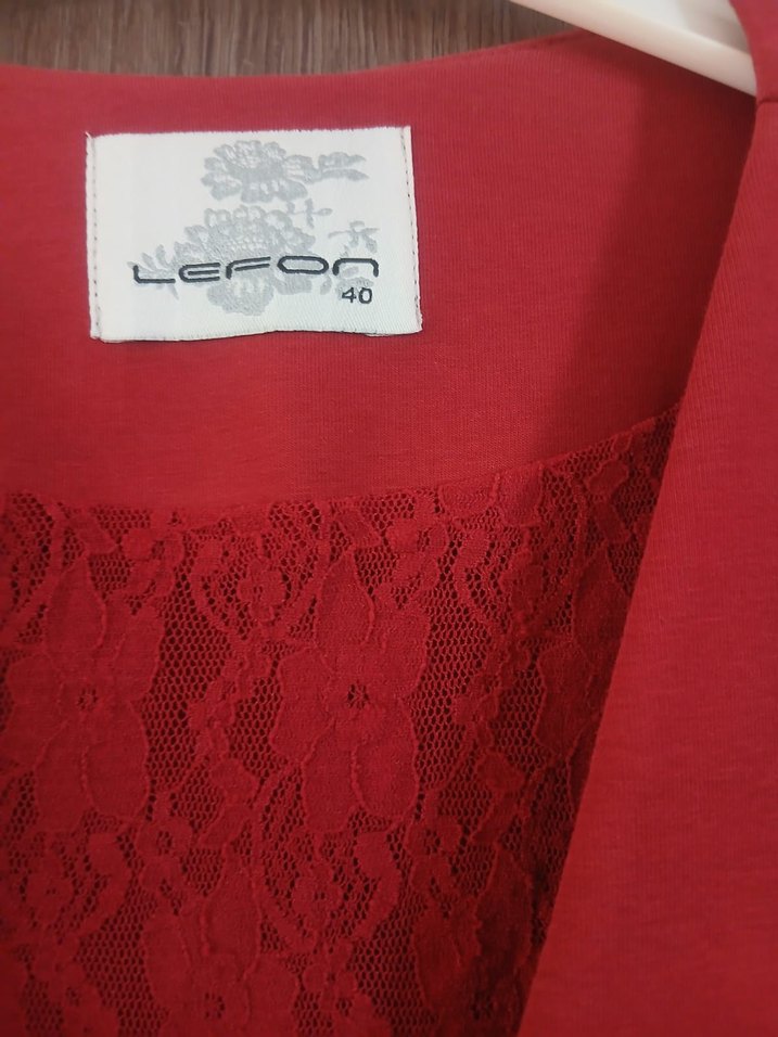 Kadın Kırmızı Düğmeli Blazer Ceket - Görsel 2