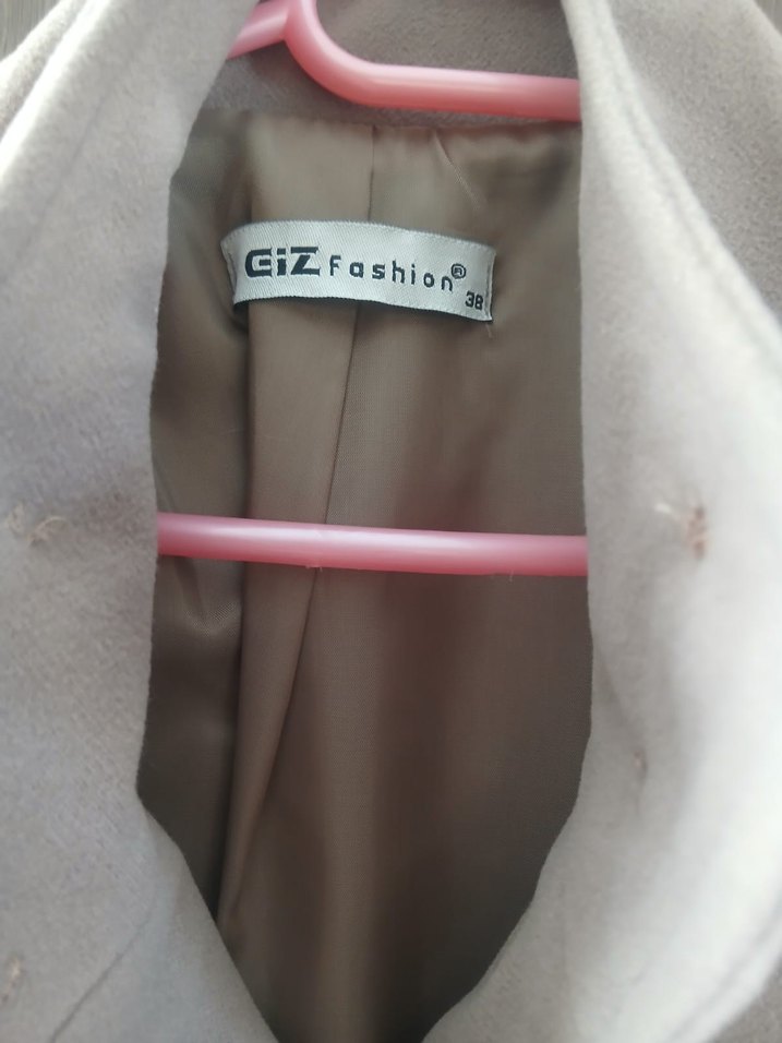 Düğmeli Bej Midi Kadın Kaşe Kaban - Görsel 2