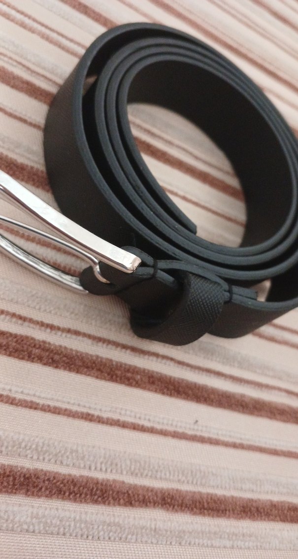 Gri Tokalı Siyah Deri Kadın Kemer - Görsel 2