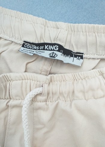 King Bej Pamuklu Erkek Şort