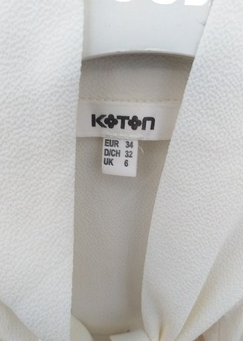 Koton Beyaz Düğmeli Uzun Kollu Kadın Gömlek
