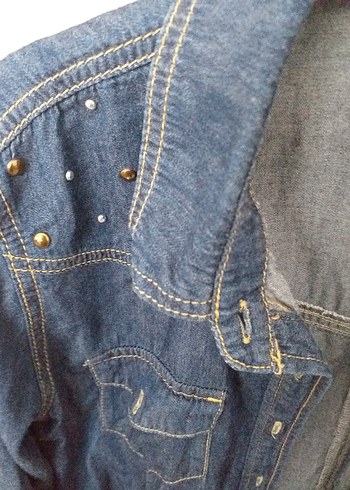 Mavi Denim Kadın Gömlek, Uzun Kollu, Düğmeli - Görsel 3