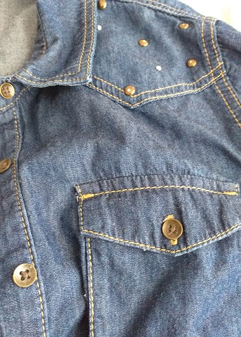 Mavi Denim Kadın Gömlek, Uzun Kollu, Düğmeli - Görsel 8