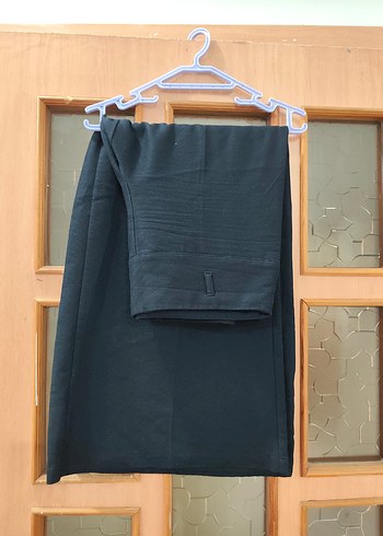 Drapeli Siyah Midi Hamile Eteği - Görsel 2