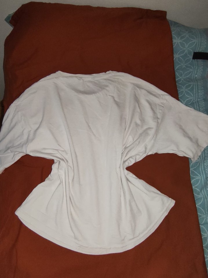 Pamuklu Baskılı Beyaz Tişörtü - Görsel 2