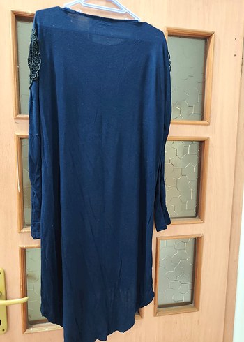 Uzun Kollu Lacivert Kadın Tunik - Görsel 2