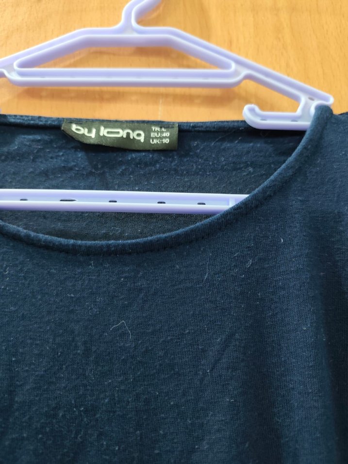 Uzun Kollu Lacivert Kadın Tunik - Görsel 3