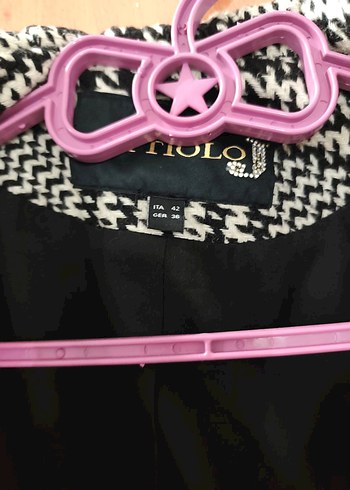 Düğmeli Gri Ekose Midi Kadın Kaban - Görsel 3