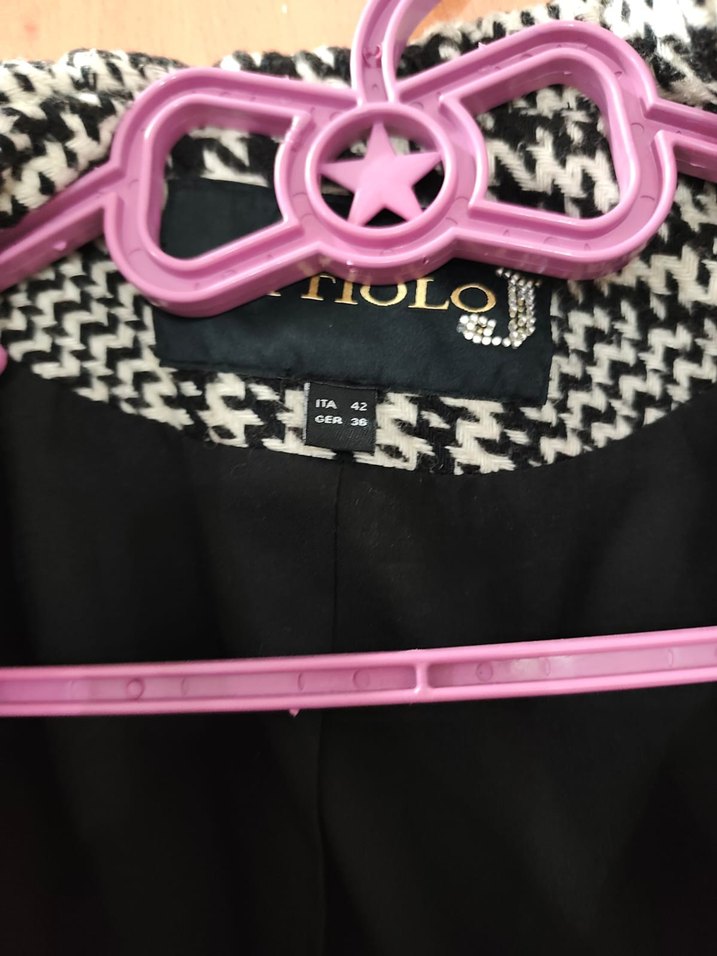 Düğmeli Gri Ekose Midi Kadın Kaban - Görsel 3