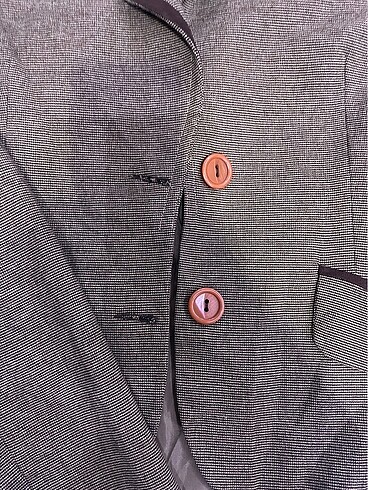 40 Beden Vintage belden oturan blazer ceket