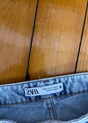 Bej Batik Desenli Bol Kesim Kadın Kot Pantolon - Görsel 2