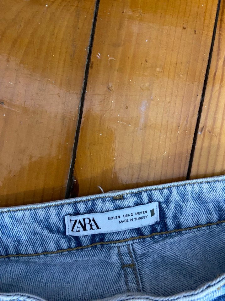 Bej Batik Desenli Bol Kesim Kadın Kot Pantolon - Görsel 2