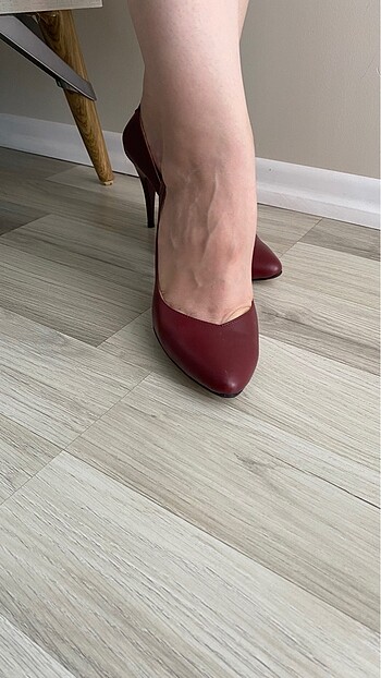 Flo Ayakkabı Bordo stiletto