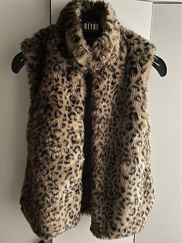 Bershka leopar kürk yelek