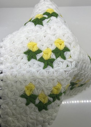 Çiçek Desenli Beyaz Banyo lifi - Görsel 5