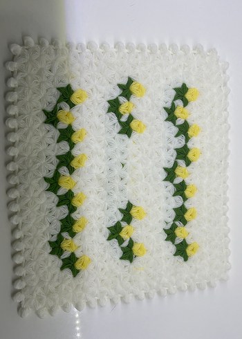 Çiçek Desenli Beyaz Banyo lifi - Görsel 2