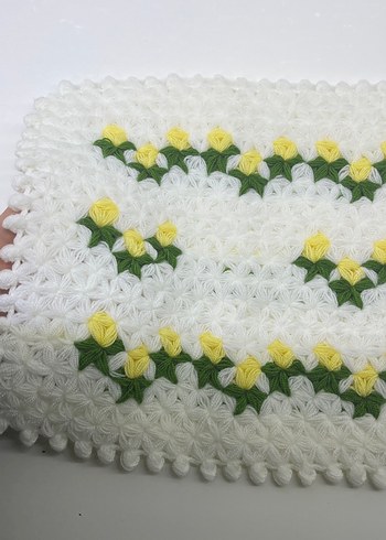 Çiçek Desenli Beyaz Banyo lifi - Görsel 3