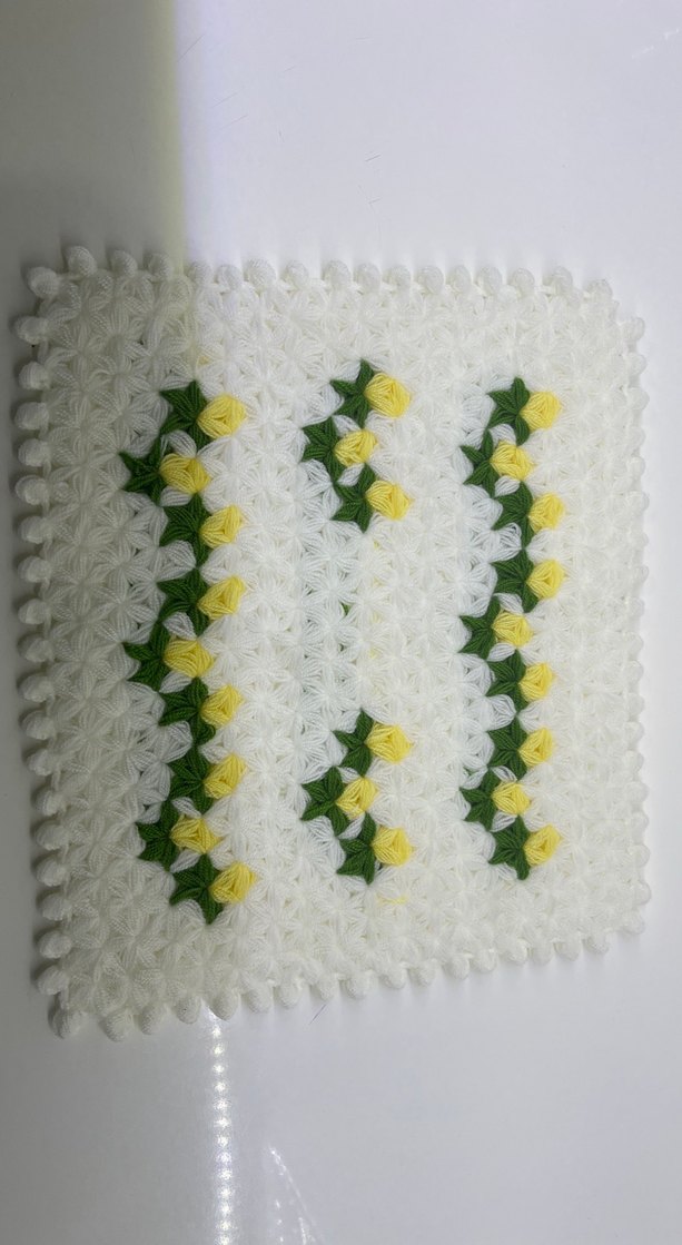 Çiçek Desenli Beyaz Banyo lifi - Görsel 2