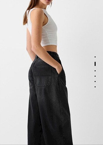 Siyah Bol Kesim Pantolon - Görsel 3