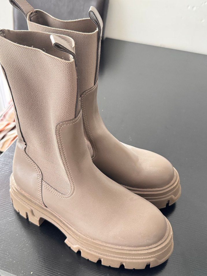 Bej Platform Topuklu Kadın Ayakkabı - Görsel 4