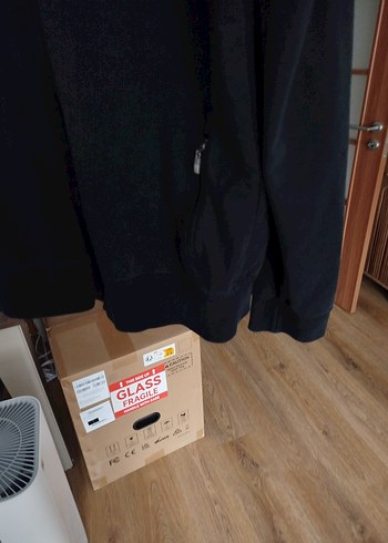 xl Beden Kadın Siyah Fermuarlı Yüksek Yakalı Spor Mont
