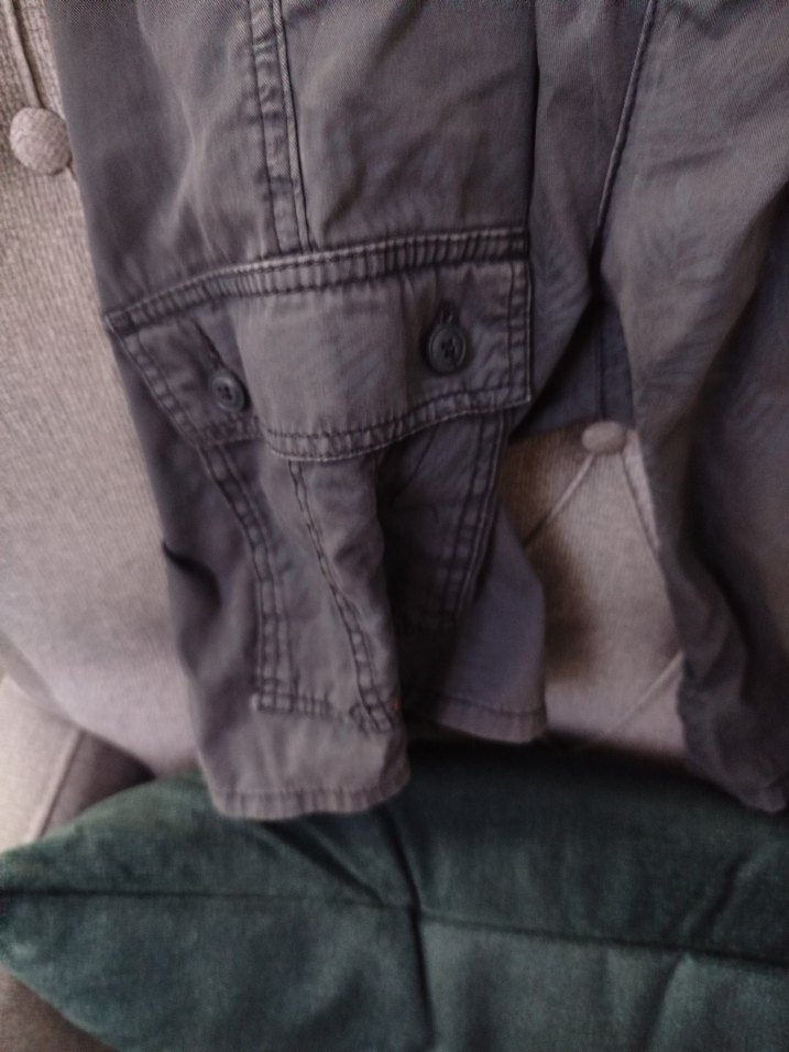 Gri Bol Kesim Kemerli Kot Şort - Görsel 3