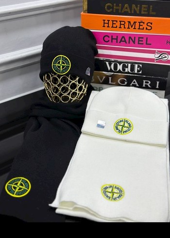 Beyaz Erkek Örgü Bere ve Atkı Seti(hilly) - Görsel 4