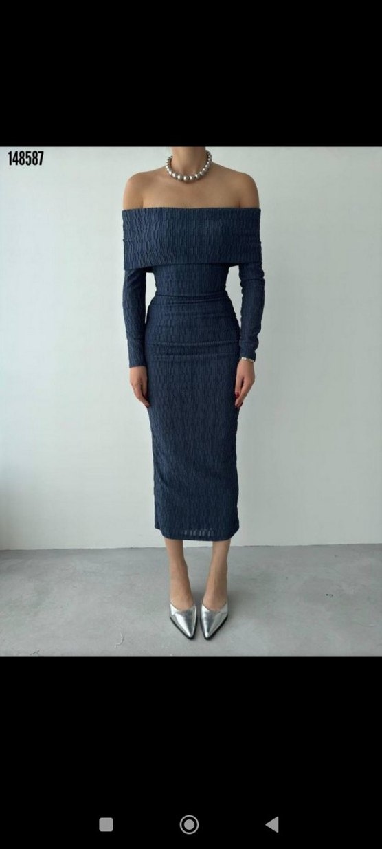 Kadın Uzun Denim Elbise(TM) - Görsel 3